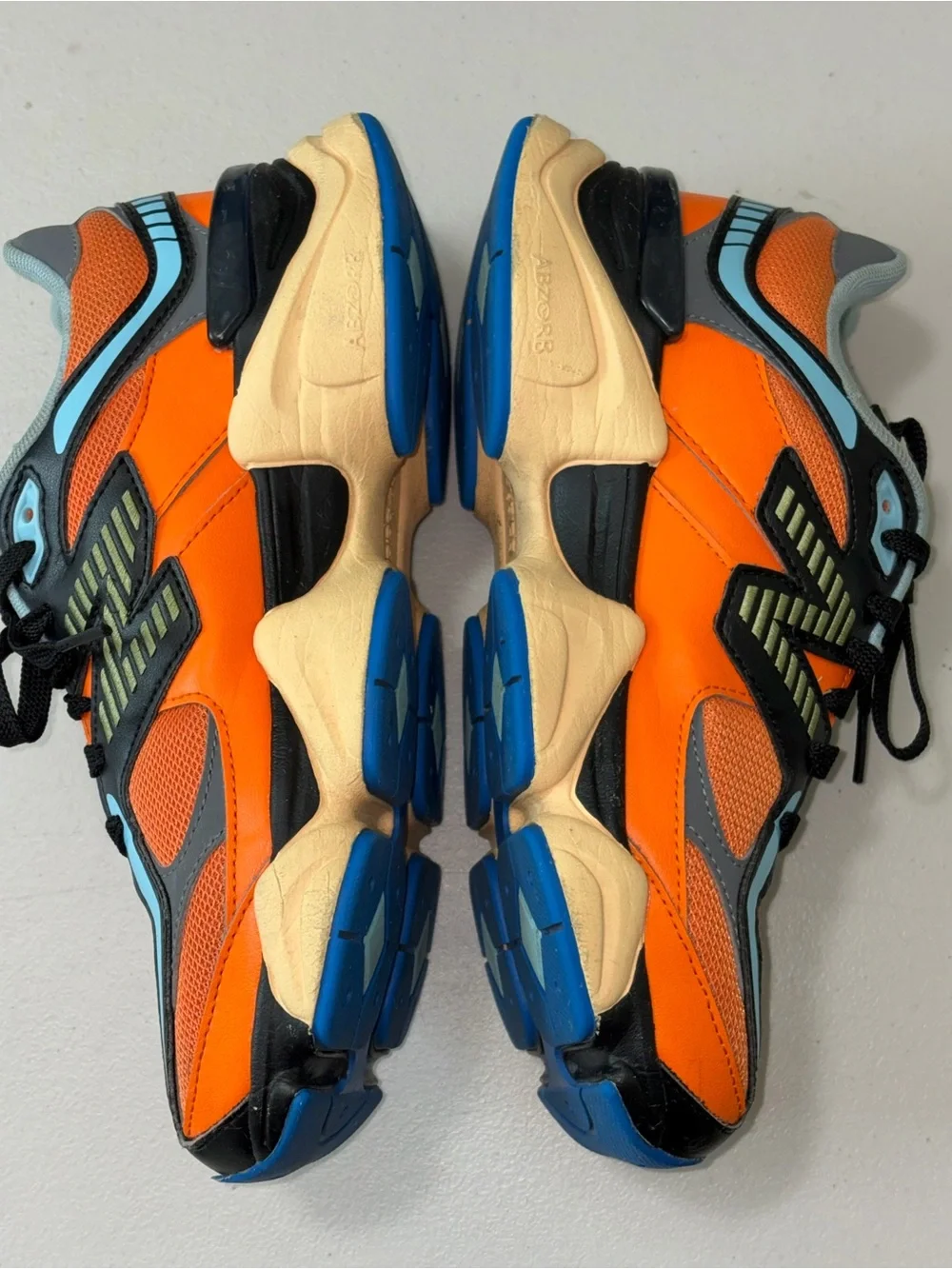 New Balance Kids Bright Orange & Light Blue Athletic Sneakers
